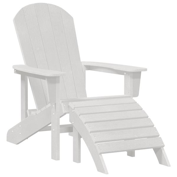 Grote foto vidaxl adirondack stoel wit 74 x 82 x 92cm kunststof tuin en terras tuinmeubelen