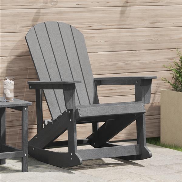 Grote foto vidaxl adirondack schommelstoel lichtgrijs 73.5 x 92 x 90cm kunststof tuin en terras tuinmeubelen
