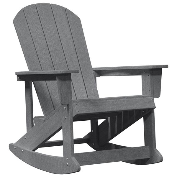 Grote foto vidaxl adirondack schommelstoel lichtgrijs 73.5 x 92 x 90cm kunststof tuin en terras tuinmeubelen