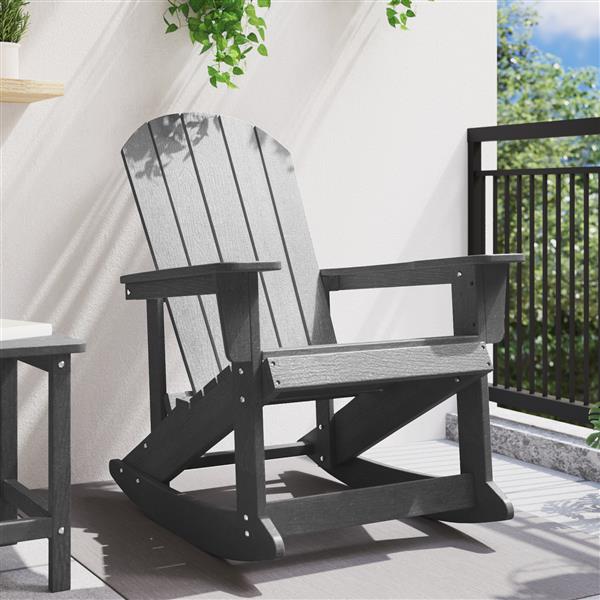 Grote foto vidaxl adirondack schommelstoel lichtgrijs 73.5 x 92 x 90cm kunststof tuin en terras tuinmeubelen