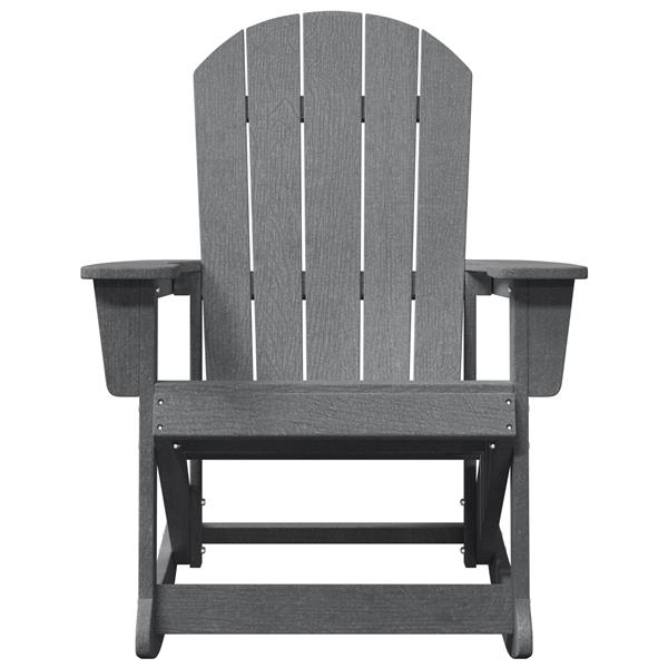 Grote foto vidaxl adirondack schommelstoel lichtgrijs 73.5 x 92 x 90cm kunststof tuin en terras tuinmeubelen