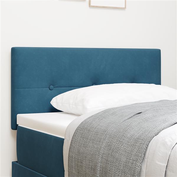 Grote foto vidaxl hoofdbord wandgemonteerd donkerblauw 100 cm fluweel antiek en kunst stoelen en banken