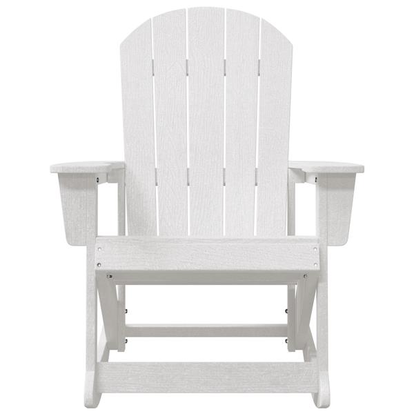 Grote foto vidaxl adirondack schommelstoel wit 73.5 x 92 x 90cm kunststof tuin en terras tuinmeubelen