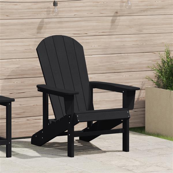 Grote foto vidaxl adirondack stoel zwart 74 x 82 x 92cm kunststof tuin en terras tuinmeubelen