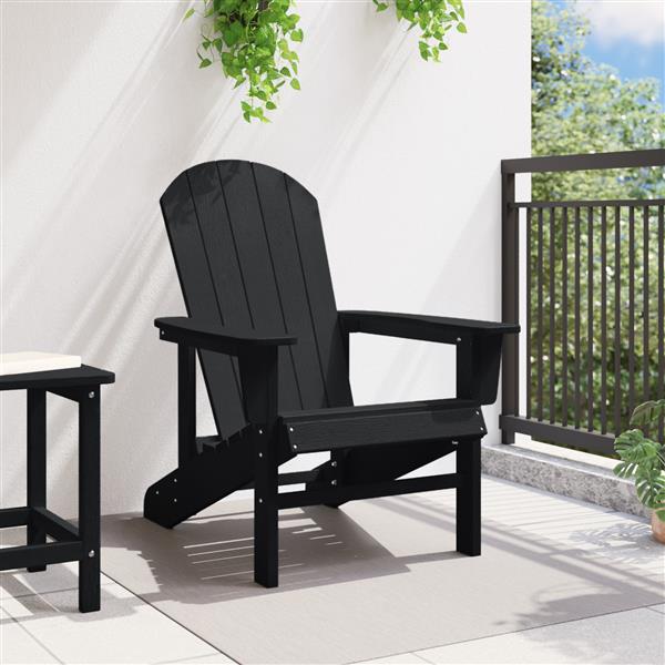 Grote foto vidaxl adirondack stoel zwart 74 x 82 x 92cm kunststof tuin en terras tuinmeubelen