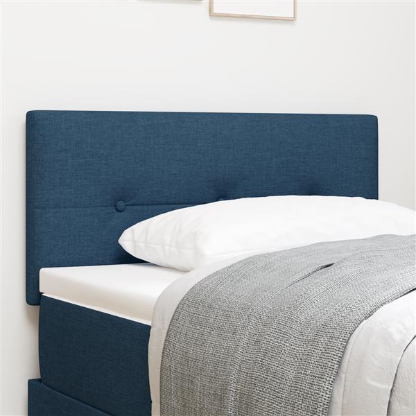Grote foto vidaxl hoofdbord met hoofdeinde blauw 90 cm stof antiek en kunst stoelen en banken