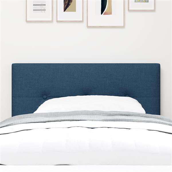 Grote foto vidaxl hoofdbord met hoofdeinde blauw 90 cm stof antiek en kunst stoelen en banken