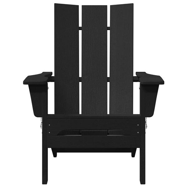 Grote foto vidaxl vouw adirondack stoel zwart 74.5 x 80.5 x 90cm hdpe tuin en terras tuinmeubelen