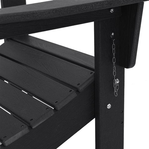 Grote foto vidaxl vouw adirondack stoel zwart 74.5 x 80.5 x 90cm hdpe tuin en terras tuinmeubelen