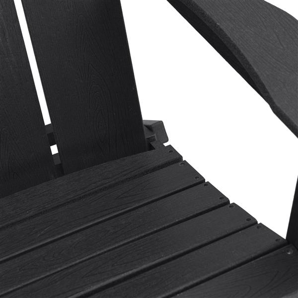 Grote foto vidaxl vouw adirondack stoel zwart 74.5 x 80.5 x 90cm hdpe tuin en terras tuinmeubelen