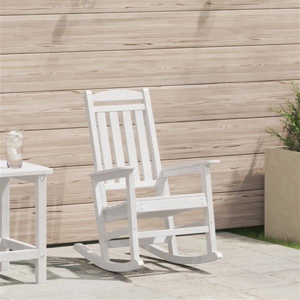 Grote foto vidaxl tuin schommelstoel wit 70 x 92 x 108cm kunststof tuin en terras tuinmeubelen