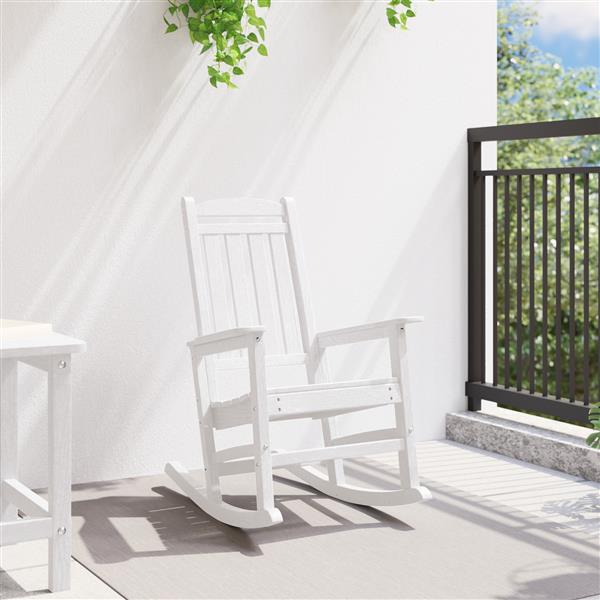 Grote foto vidaxl tuin schommelstoel wit 70 x 92 x 108cm kunststof tuin en terras tuinmeubelen