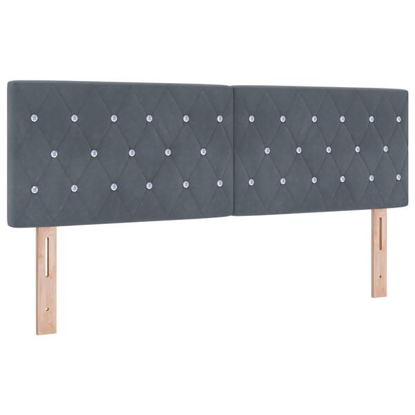 Grote foto vidaxl fluwelen hoofdbord geruit donkergrijs 140 cm fluweel antiek en kunst stoelen en banken