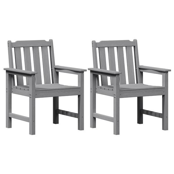 Grote foto vidaxl tuinstoel met kussen 2 pcs lichtgrijs 65.5 x 59 x 88cm hdpe tuin en terras tuinmeubelen
