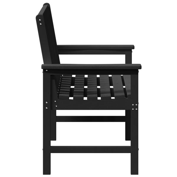 Grote foto vidaxl tuinbank met kussen zwart 120 x 59 x 88cm hdpe tuin en terras tuinmeubelen