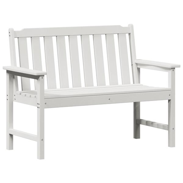 Grote foto vidaxl tuinbank met kussen wit 120 x 59 x 88cm hdpe tuin en terras tuinmeubelen