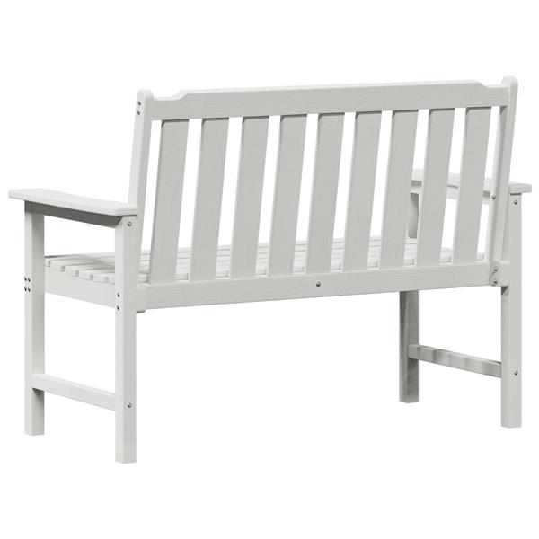 Grote foto vidaxl tuinbank met kussen wit 120 x 59 x 88cm hdpe tuin en terras tuinmeubelen