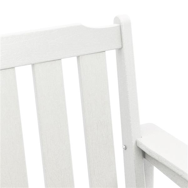 Grote foto vidaxl tuinbank met kussen wit 120 x 59 x 88cm hdpe tuin en terras tuinmeubelen