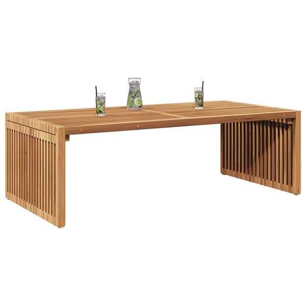 Grote foto vidaxl tuin bijzettafel bruin 110 x 55 x 35.5 cm massief teakhout tuin en terras tuinmeubelen