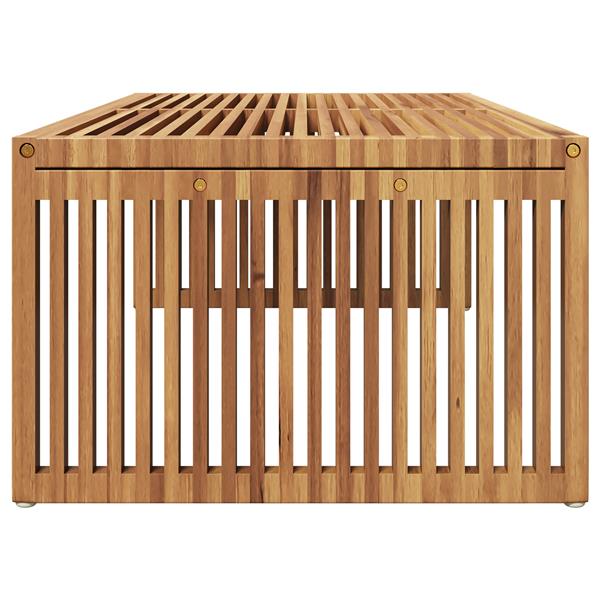 Grote foto vidaxl tuin bijzettafel bruin 110 x 55 x 35.5 cm massief teakhout tuin en terras tuinmeubelen