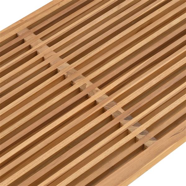 Grote foto vidaxl tuin bijzettafel bruin 110 x 55 x 35.5 cm massief teakhout tuin en terras tuinmeubelen