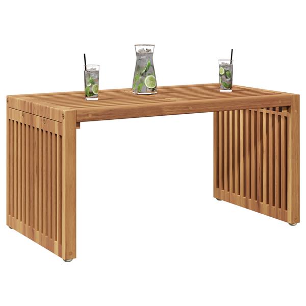 Grote foto vidaxl tuin bijzettafel bruin 70 x 37.5 x 35.5 cm massief teakhout tuin en terras tuinmeubelen