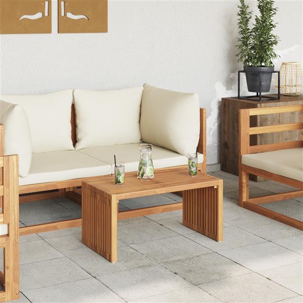Grote foto vidaxl tuin bijzettafel bruin 70 x 37.5 x 35.5 cm massief teakhout tuin en terras tuinmeubelen