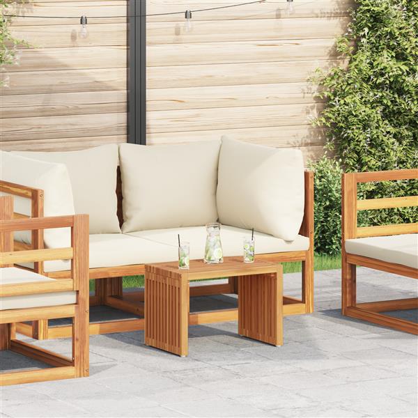 Grote foto vidaxl tuin bijzettafel bruin 50 x 32.5 x 35 cm massief teakhout tuin en terras tuinmeubelen