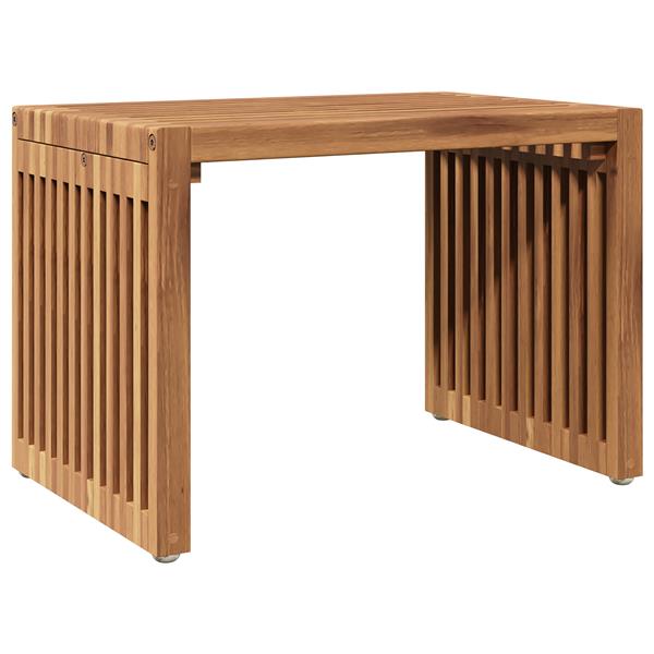 Grote foto vidaxl tuin bijzettafel bruin 50 x 32.5 x 35 cm massief teakhout tuin en terras tuinmeubelen