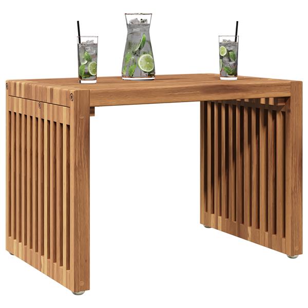 Grote foto vidaxl tuin bijzettafel bruin 50 x 32.5 x 35 cm massief teakhout tuin en terras tuinmeubelen