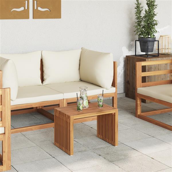 Grote foto vidaxl tuin bijzettafel bruin 50 x 32.5 x 35 cm massief teakhout tuin en terras tuinmeubelen