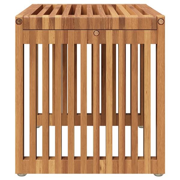 Grote foto vidaxl tuin bijzettafel bruin 50 x 32.5 x 35 cm massief teakhout tuin en terras tuinmeubelen