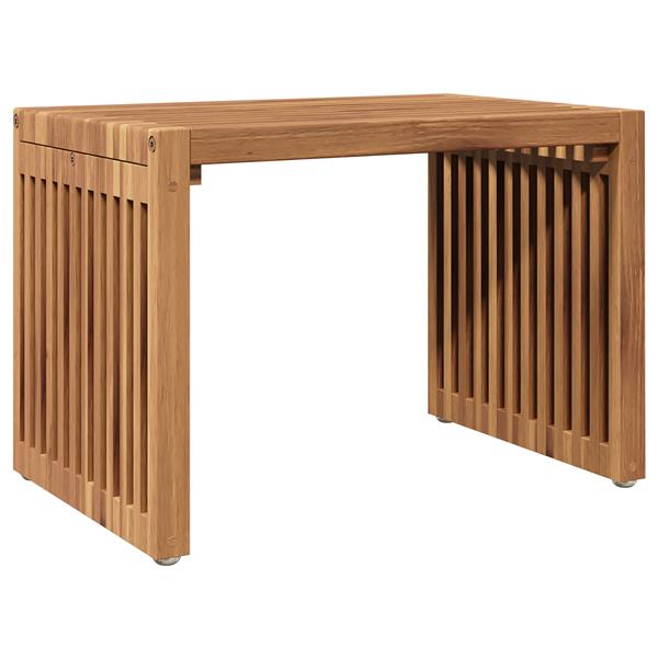 Grote foto vidaxl tuin bijzettafel bruin 50 x 32.5 x 35 cm massief teakhout tuin en terras tuinmeubelen