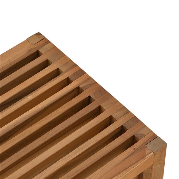 Grote foto vidaxl tuin bijzettafel bruin 50 x 32.5 x 35 cm massief teakhout tuin en terras tuinmeubelen