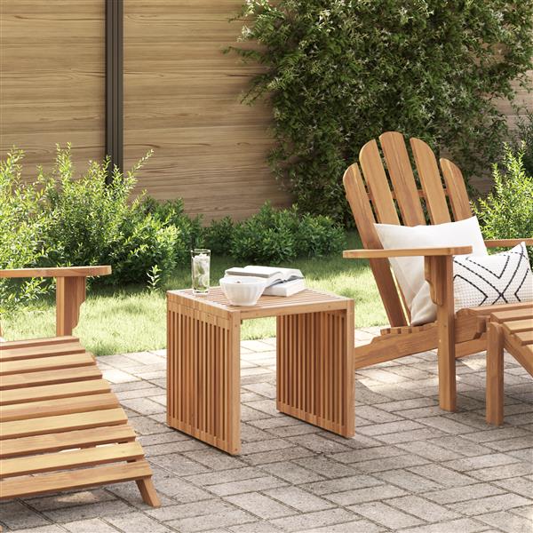 Grote foto vidaxl tuin bijzettafel bruin 45 x 42.5 x 45 cm massief teakhout tuin en terras tuinmeubelen
