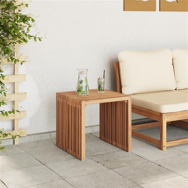 Grote foto vidaxl tuin bijzettafel bruin 45 x 42.5 x 45 cm massief teakhout tuin en terras tuinmeubelen