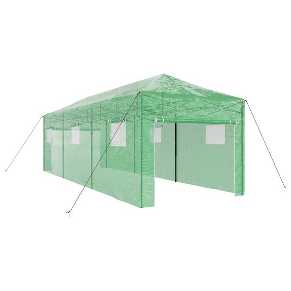 Grote foto vidaxl kas met dak groen 290 x 870 x 315 cm staal tuin en terras overige tuin en terras