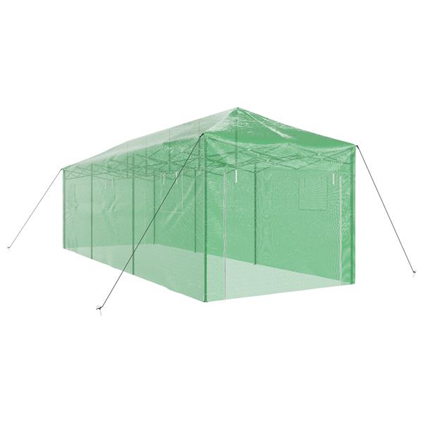 Grote foto vidaxl kas met dak groen 290 x 870 x 315 cm staal tuin en terras overige tuin en terras