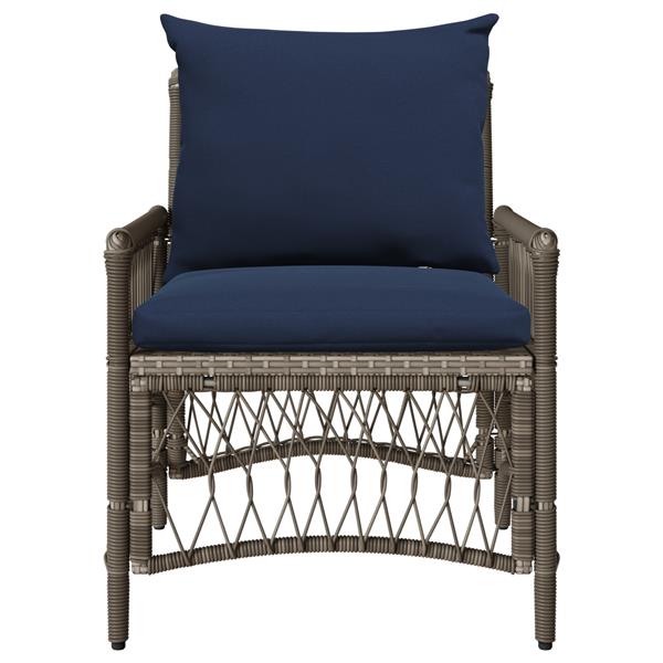 Grote foto vidaxl tuinstoel grijs 60 x 70 x 78cm poly rattan tuin en terras tuinmeubelen