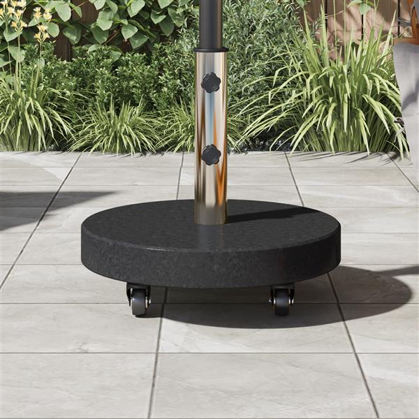 Grote foto vidaxl parasolvoet zwart 45 x 45 x 45 cm graniet tuin en terras overige tuin en terras