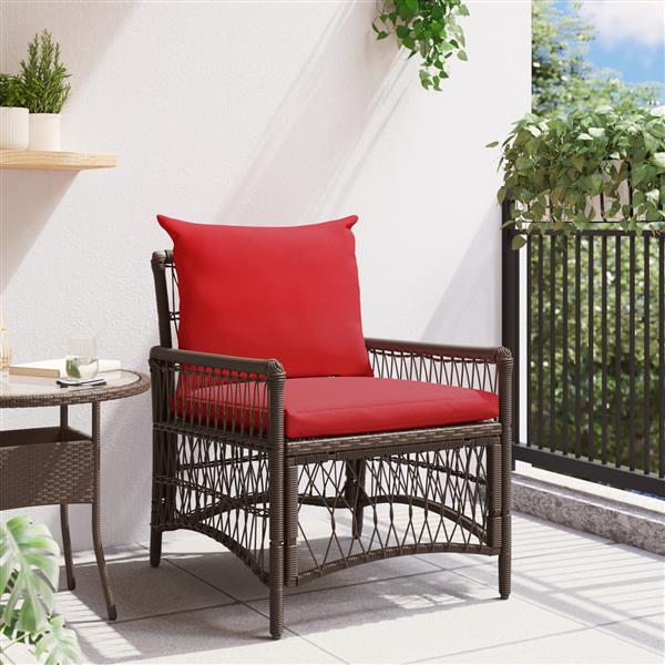 Grote foto vidaxl tuinstoel bruin 60 x 70 x 78cm poly rattan tuin en terras tuinmeubelen