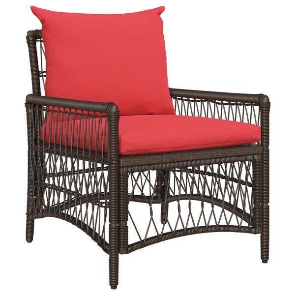 Grote foto vidaxl tuinstoel bruin 60 x 70 x 78cm poly rattan tuin en terras tuinmeubelen