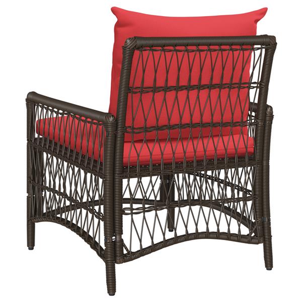 Grote foto vidaxl tuinstoel bruin 60 x 70 x 78cm poly rattan tuin en terras tuinmeubelen
