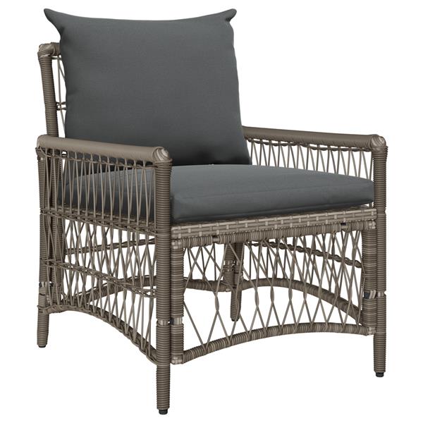 Grote foto vidaxl tuinstoel grijs 60 x 70 x 78cm poly rattan tuin en terras tuinmeubelen