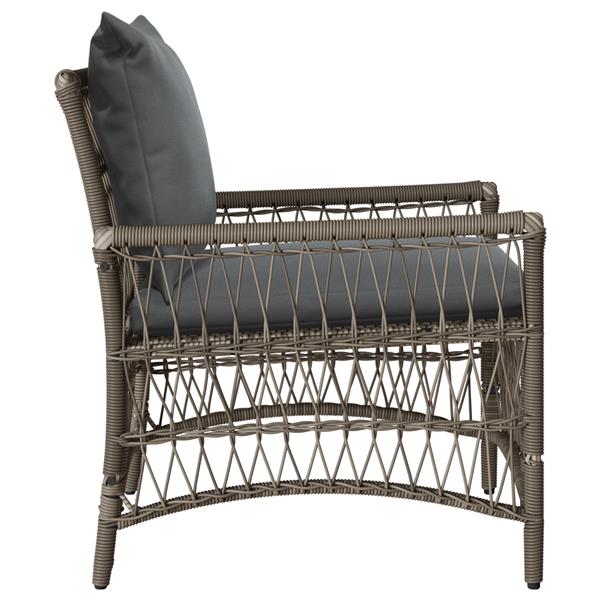 Grote foto vidaxl tuinstoel grijs 60 x 70 x 78cm poly rattan tuin en terras tuinmeubelen