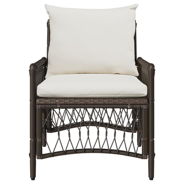 Grote foto vidaxl tuinstoel bruin 60 x 70 x 78cm poly rattan tuin en terras tuinmeubelen