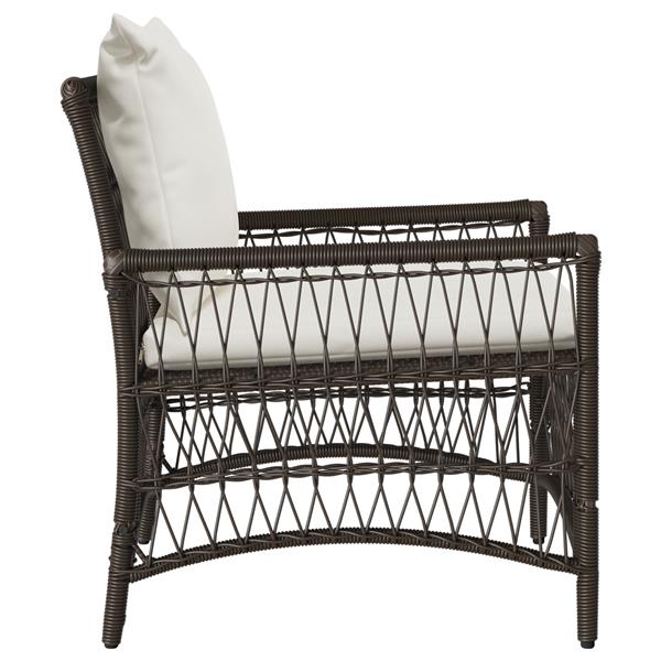 Grote foto vidaxl tuinstoel bruin 60 x 70 x 78cm poly rattan tuin en terras tuinmeubelen
