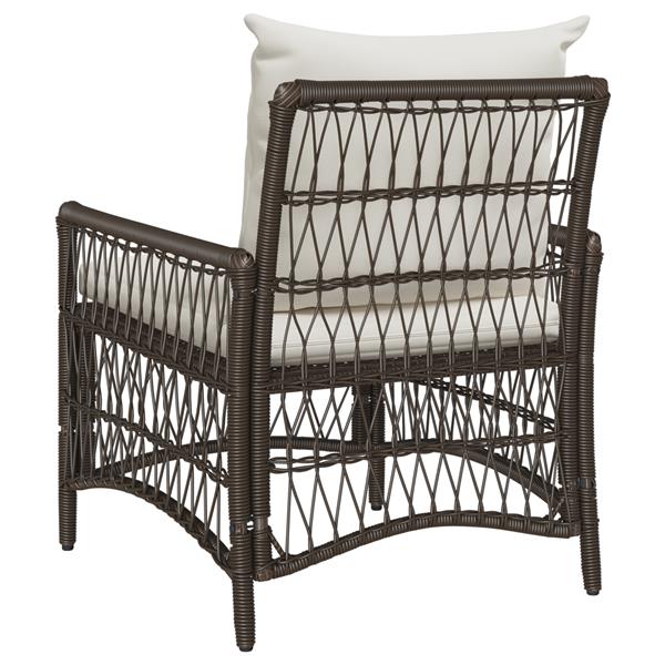 Grote foto vidaxl tuinstoel bruin 60 x 70 x 78cm poly rattan tuin en terras tuinmeubelen