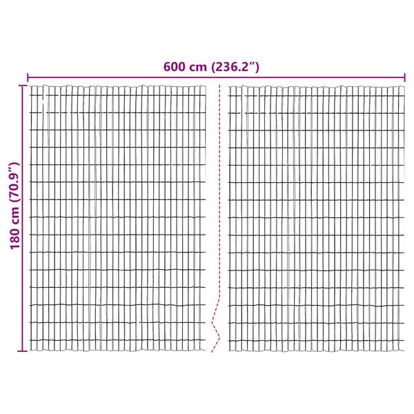 Grote foto vidaxl schorsschutting bruin 600 x 180 cm schors tuin en terras hekken en schuttingen