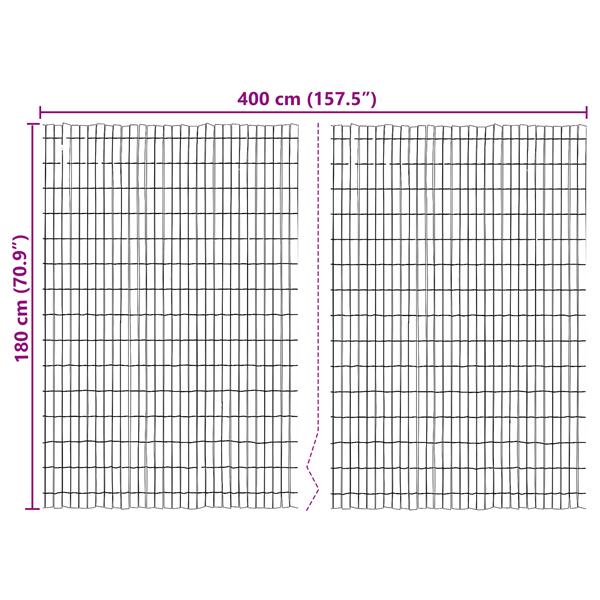 Grote foto vidaxl schorsschutting bruin 400 x 180 cm schors tuin en terras hekken en schuttingen